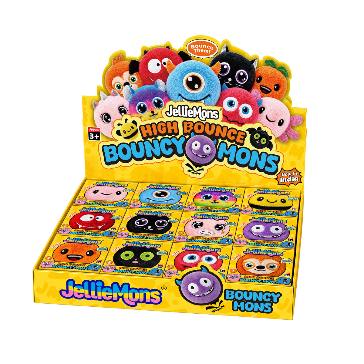 Jelliemons Assotted Bouncy Balls Pack of 12