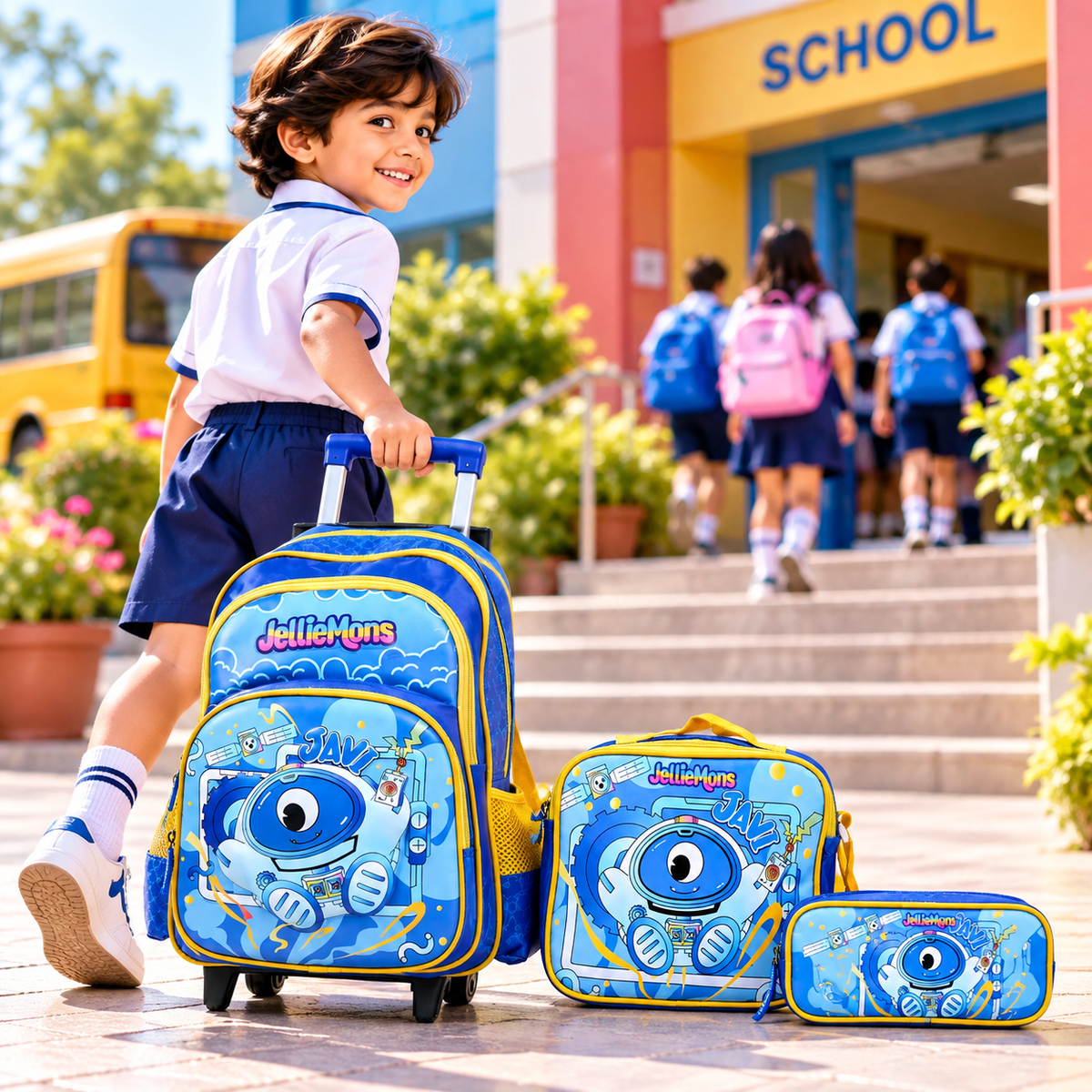 Kids School Bag with Strolley and wheel Javi