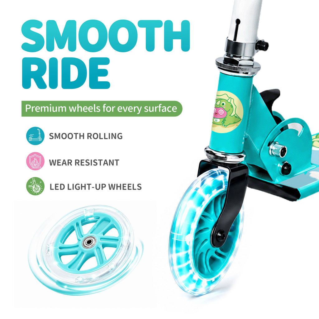 Dino Themed Kick Scooter with LED Wheels - Poe