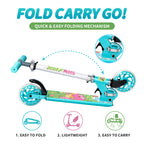 Dino Themed Kick Scooter with LED Wheels - Poe