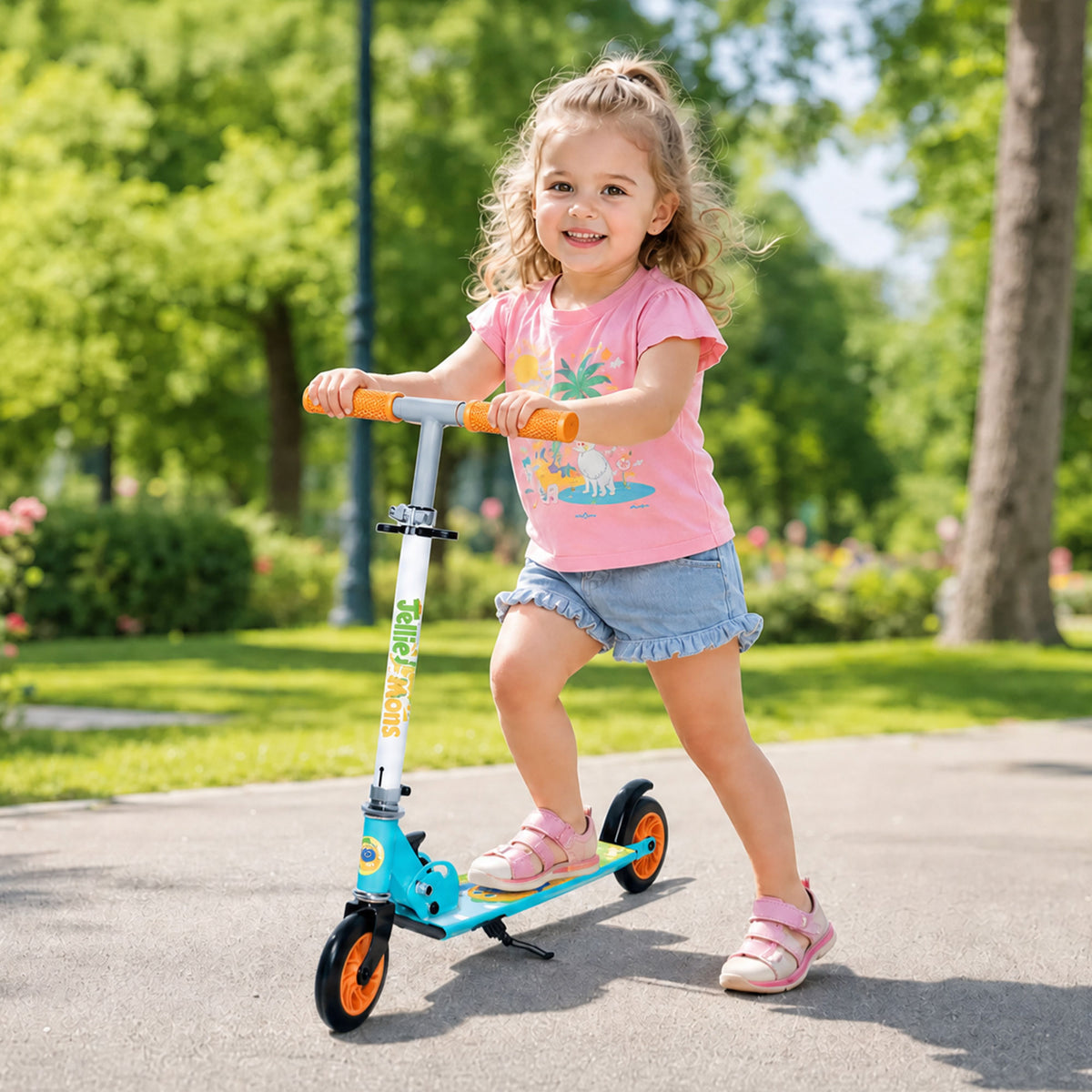 Dino Themed Kick Scooter without LED Wheels - Javi
