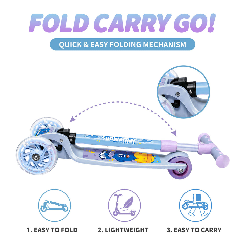 Space Themed Kick Scooters with LED Wheels - Poe