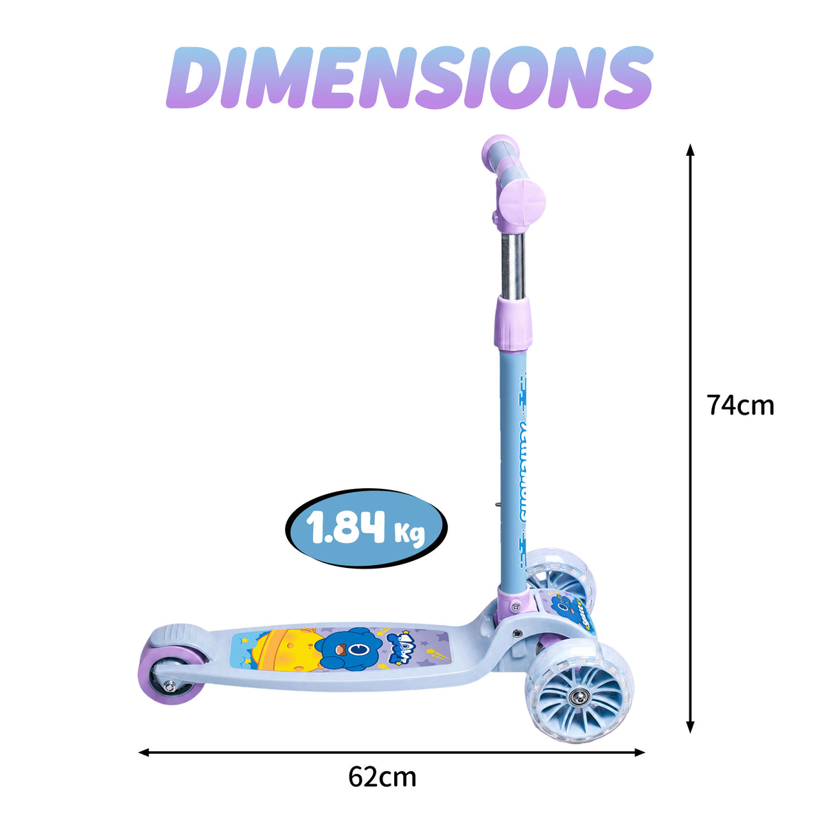Space Themed Kick Scooters with LED Wheels - Poe
